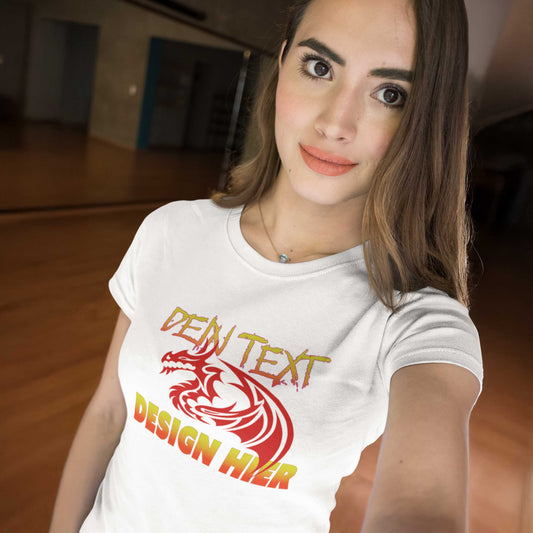 Personalisiertbare mit Dein Text, Foto oder Logo -Damen Bio Premium T-Shirt (Organic Cotton)
