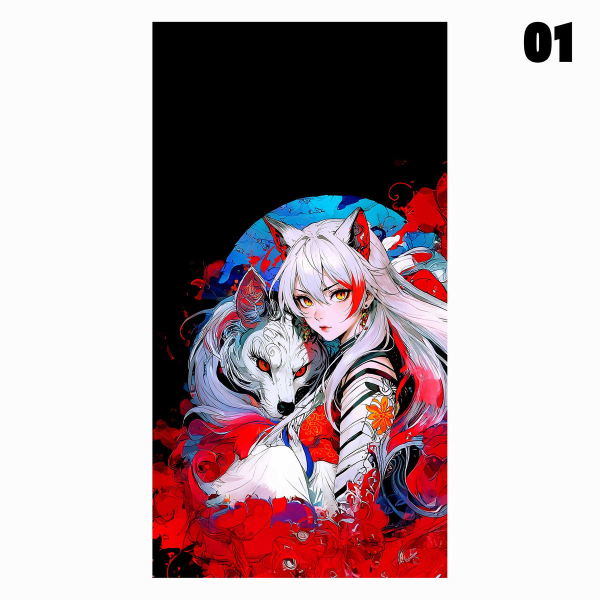 Kitsune Fox Spirit 妖狐 - Anime Grafik-Designs für Natelhüllen