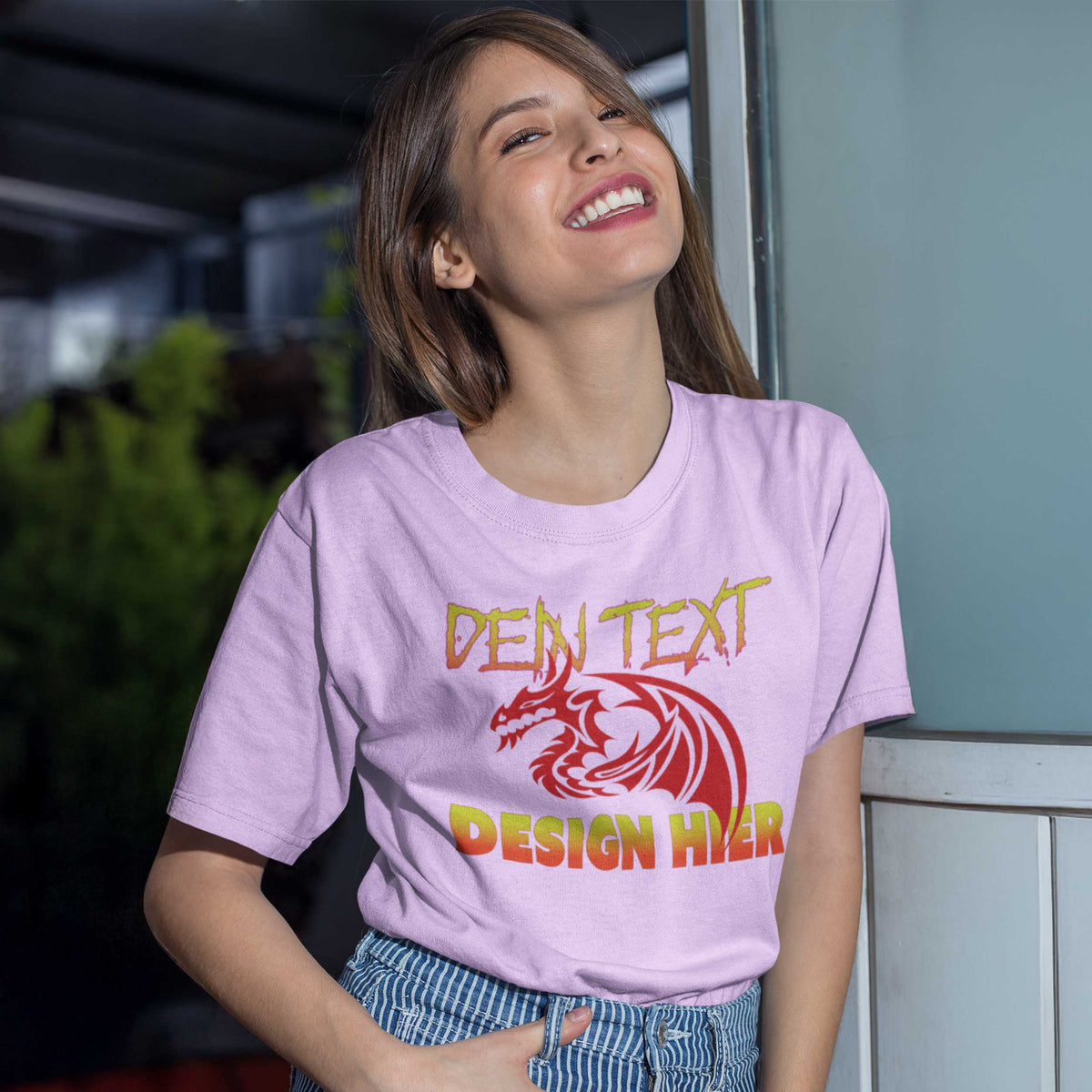 Personalisiertbare mit Dein Text, Foto oder Logo -Damen Bio Premium T-Shirt (Organic Cotton)