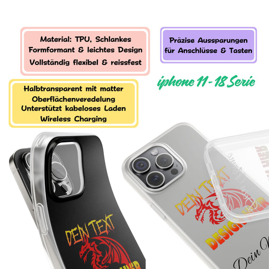 Personalisierte Flexi Handyhülle – Dein Text/Dein Design für iPhone 11-18