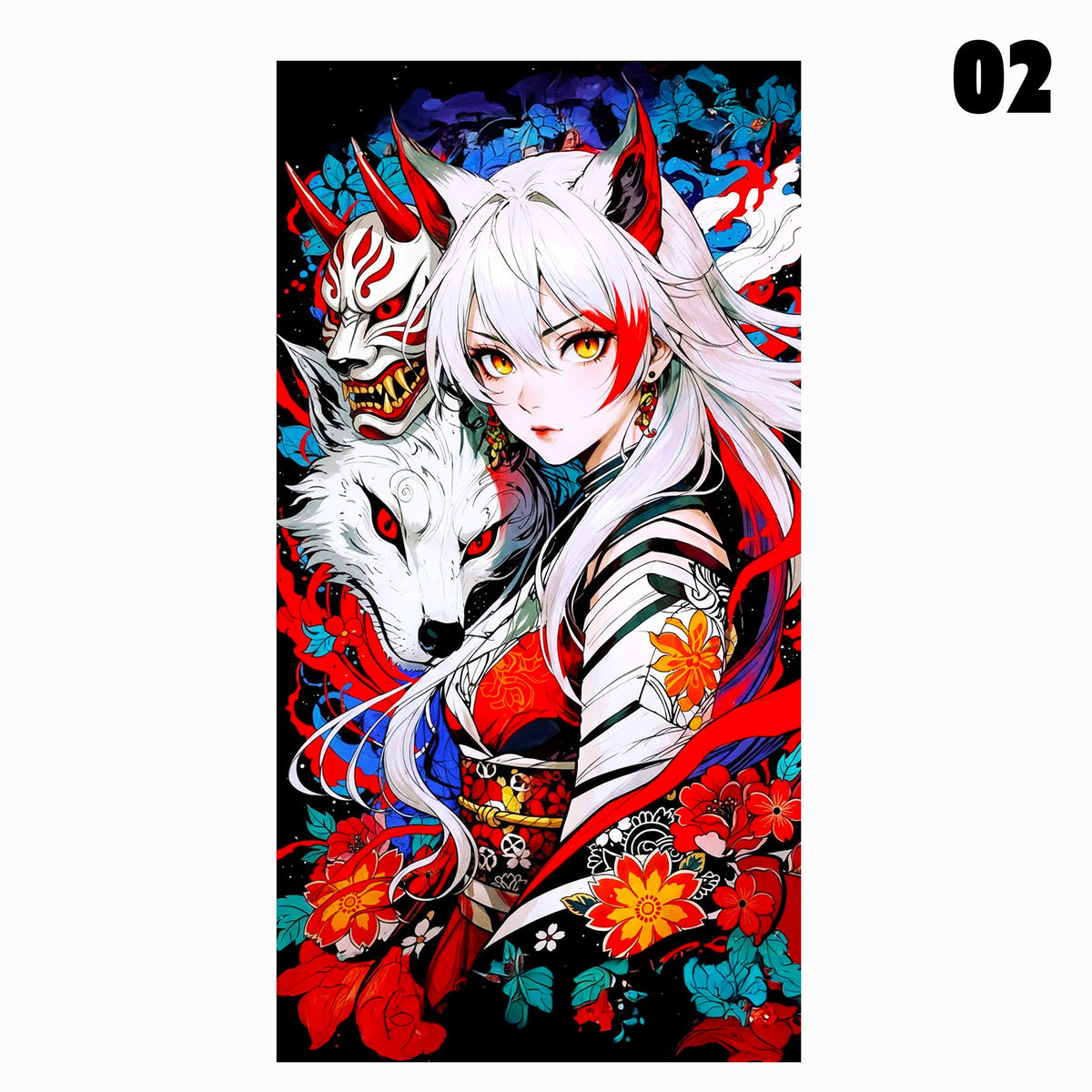 Kitsune Fox Spirit 妖狐 - Anime Grafik-Designs für Natelhüllen