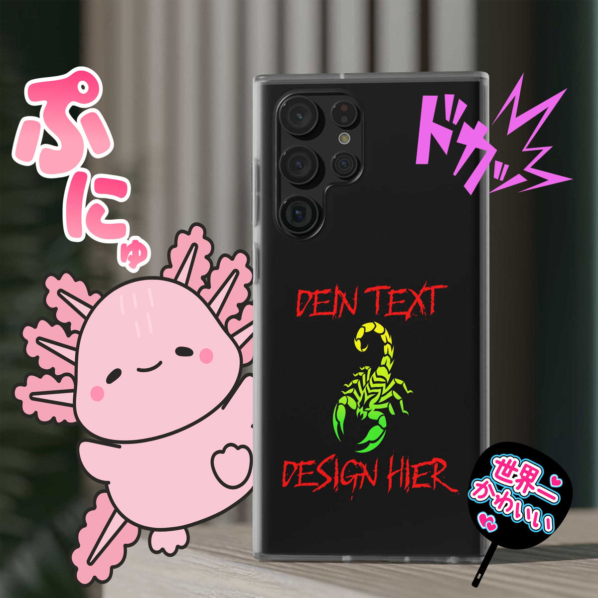 Personalisierte Samsung Flexi-Handyhülle mit Wunschtext, Foto oder Anime-Design – Galaxy S21–S23