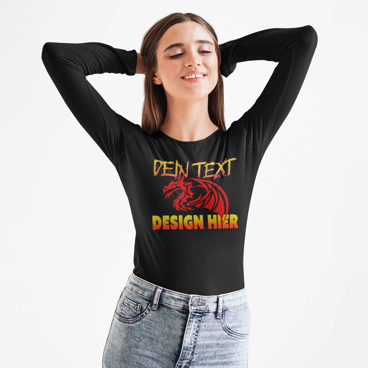 Personalisiertbare mit Dein Text, Foto oder Logo - Womens Organic Longsleeve Shirt