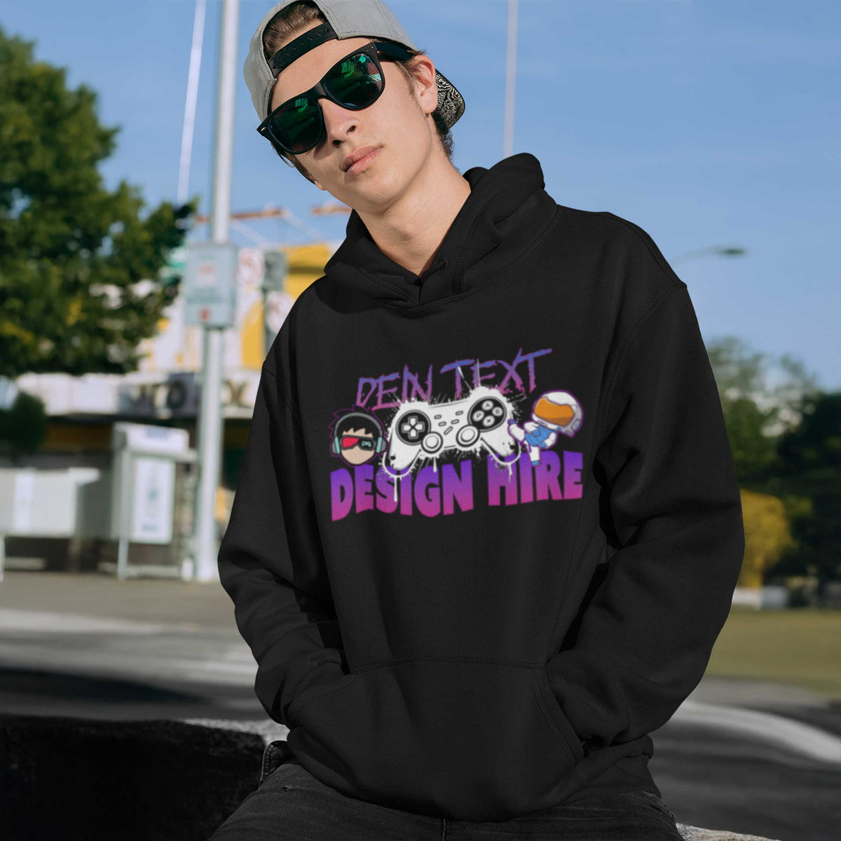 Kinder Bio Premium Hoodie (Organic Cotton) - Personalisierbar mit Text, Foto & Anime-Design - Kids Organic Hoodie (GR.98-164)
