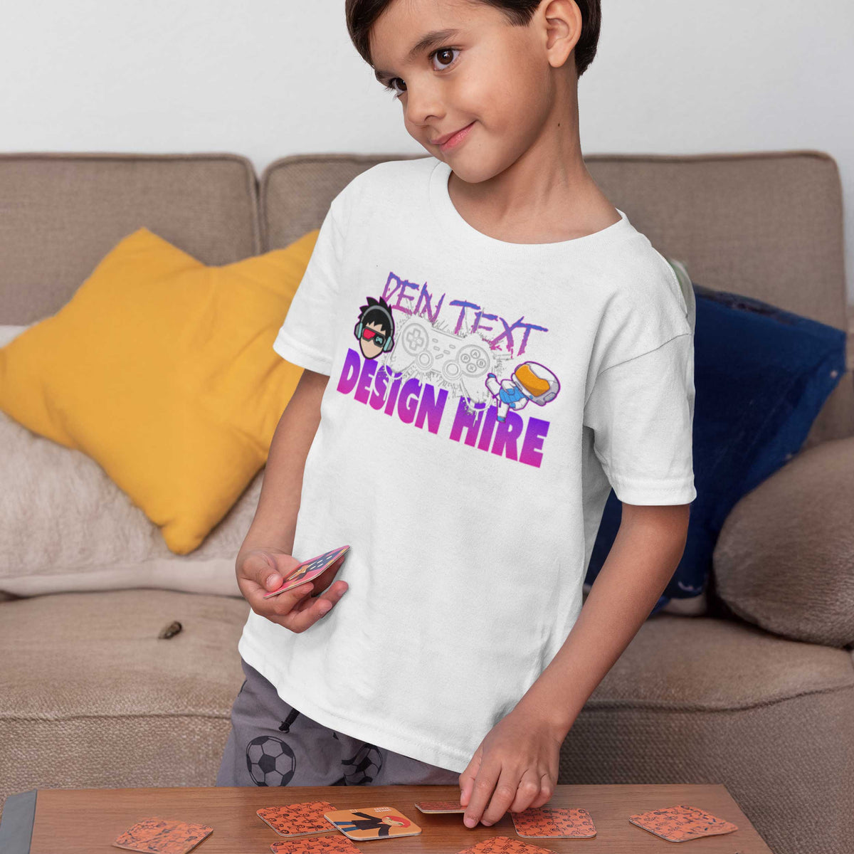 Kinder Bio Premium T-Shirt  - Personalisierbar mit Text, Foto & Anime-Design - Kids & Teens Organic Shirt (GR. 98-164)