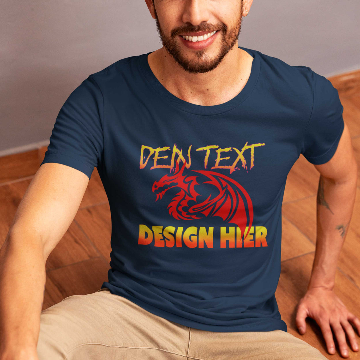 Herren Premium Cotton T-Shirt - Selbst gestalten mit eigenes Design, Text, & Foto