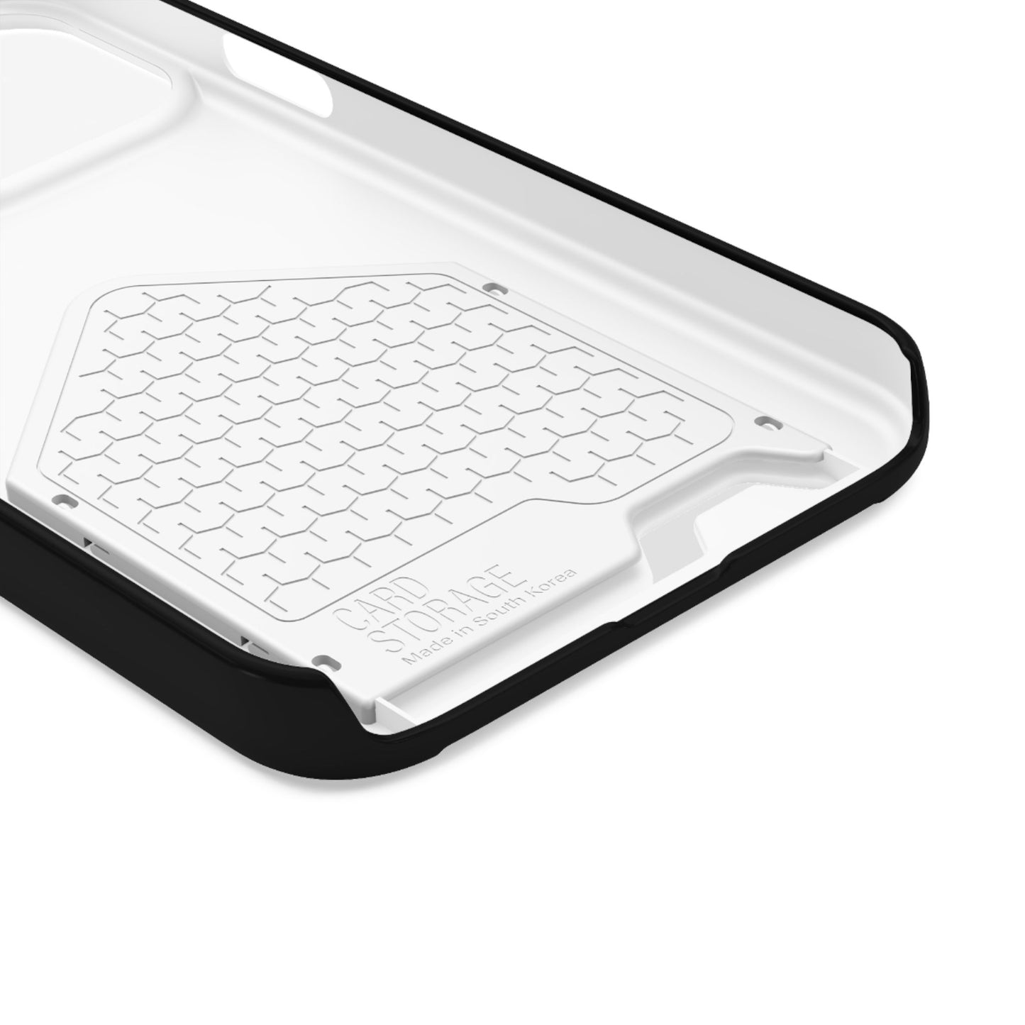 Anime Dragon Warrior Phone Case with Card Holder — Japanese Calligraphy Design