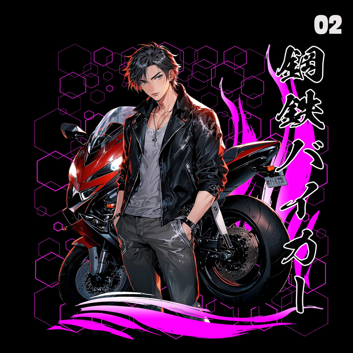 Anime Tokyo Biker Set 01 - Designs für Natel Hülle & Bekleidung