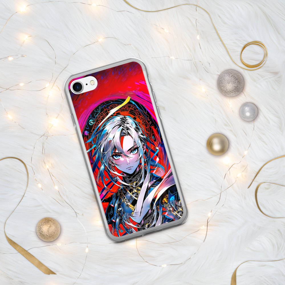 Midnight Red Anime Glitchgirl  Transparente Iphone-Hülle für Iphone 17 Pro Max 16 15 14 13 12 11