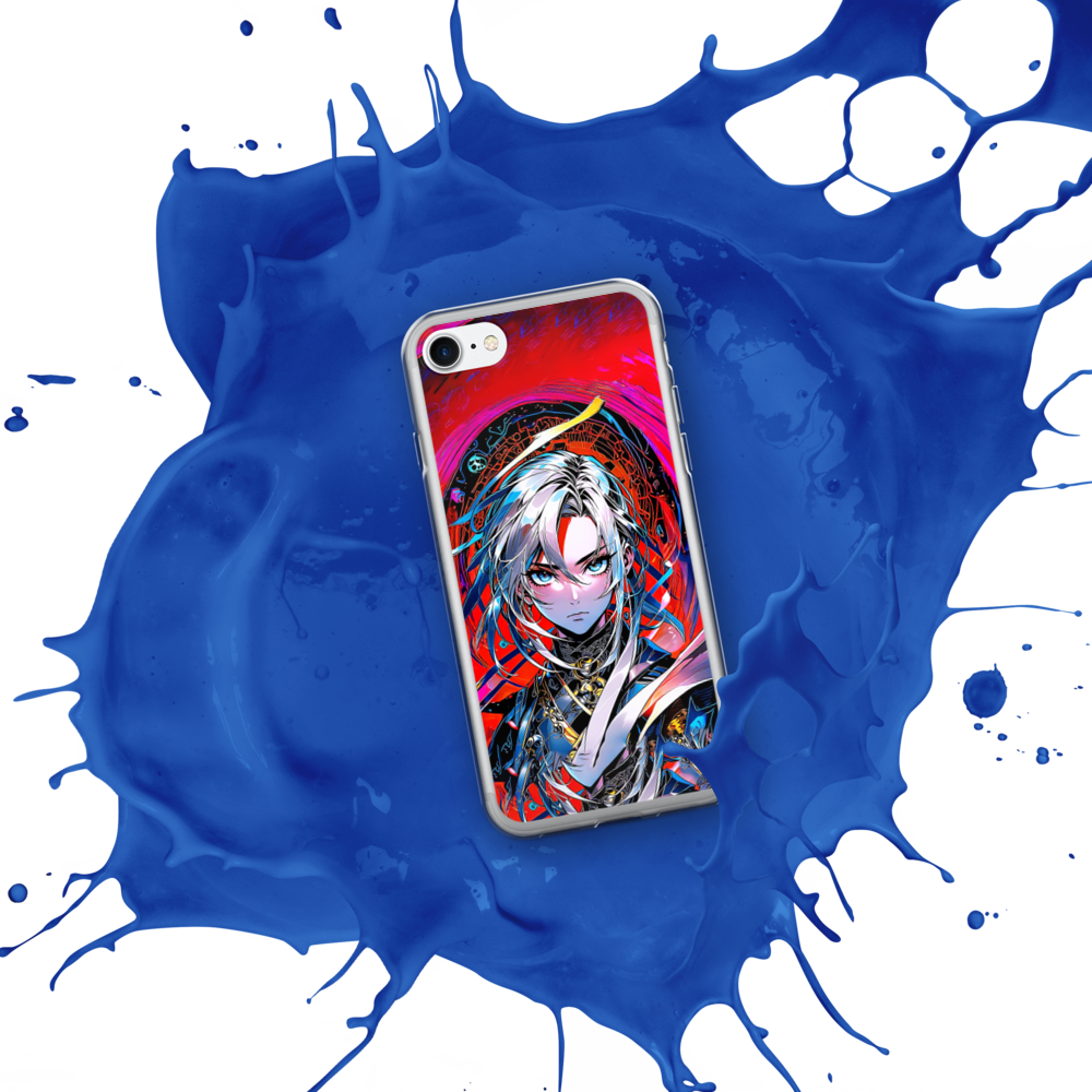 Midnight Red Anime Glitchgirl  Transparente Iphone-Hülle für Iphone 17 Pro Max 16 15 14 13 12 11
