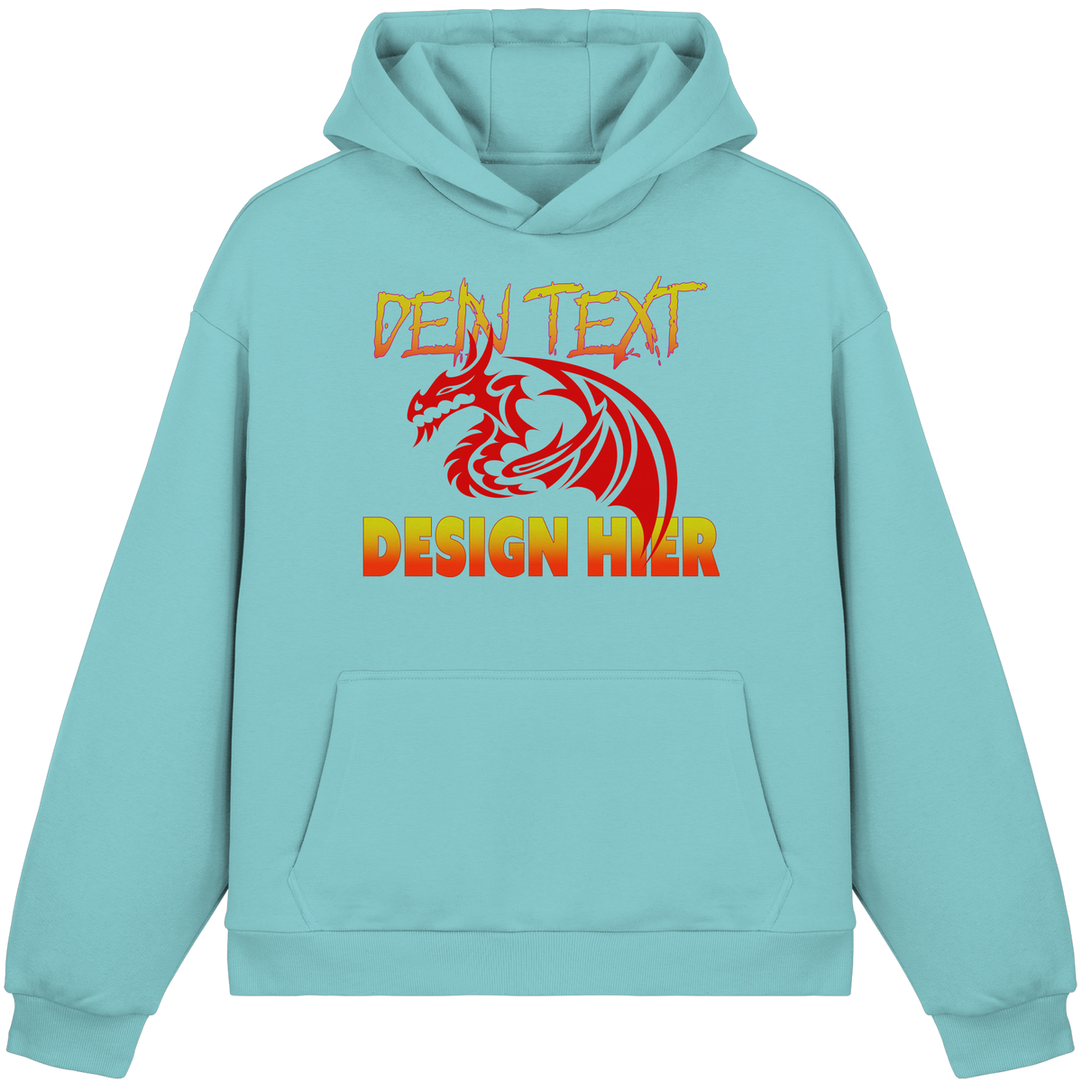 Unisex Bio Fluffy Boxcut Hoodie (Organic Cotton) - Custom Anime Design & Text
