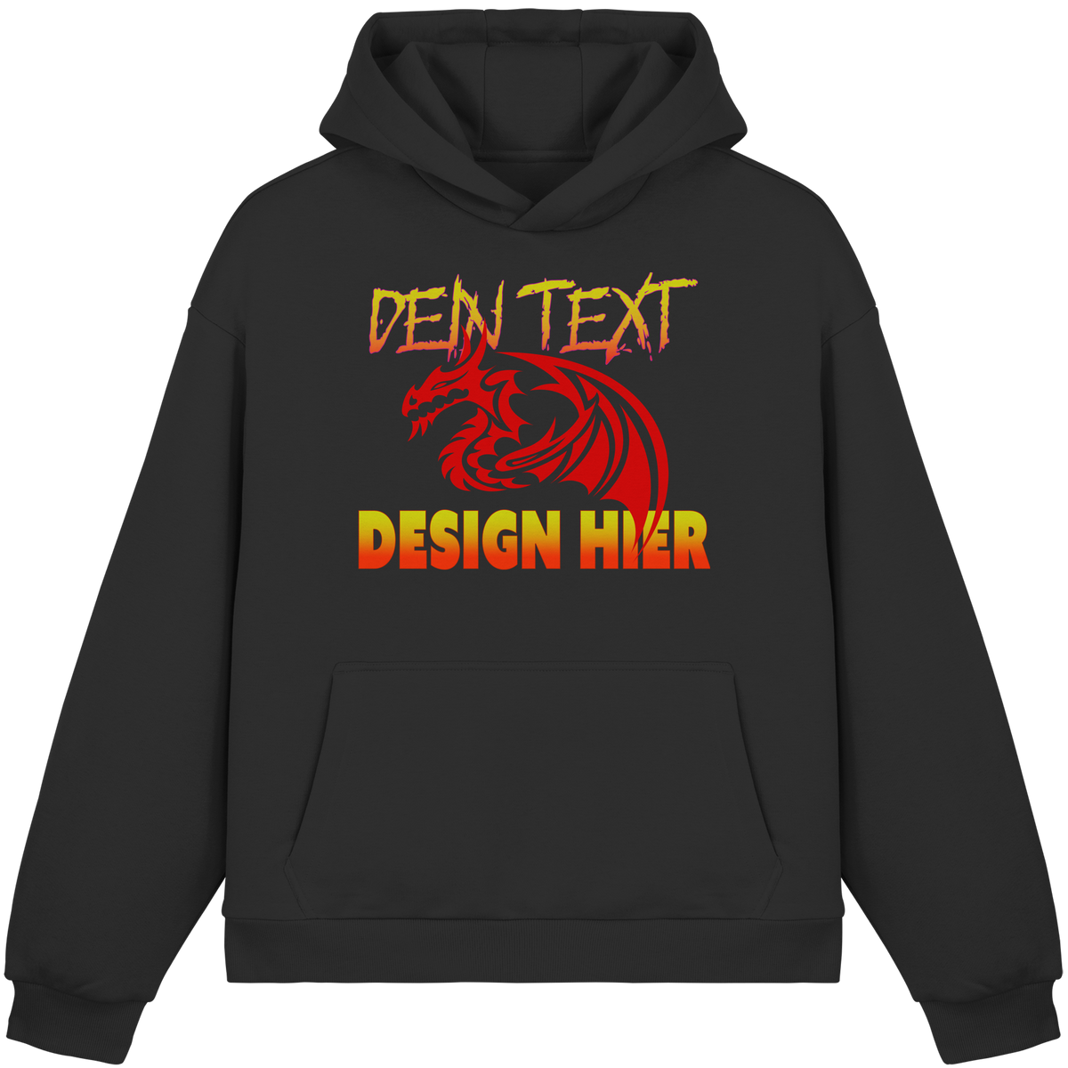 Unisex Bio Fluffy Boxcut Hoodie (Organic Cotton) - Custom Anime Design & Text