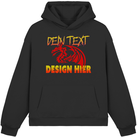 Unisex Bio Fluffy Boxcut Hoodie (Organic Cotton) - Custom Anime Design & Text