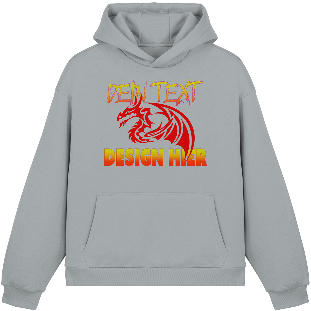 Unisex Bio Fluffy Boxcut Hoodie (Organic Cotton) - Custom Anime Design & Text