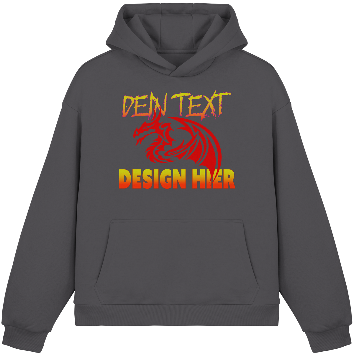 Unisex Bio Fluffy Boxcut Hoodie (Organic Cotton) - Custom Anime Design & Text