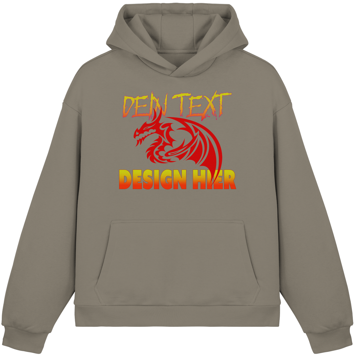 Unisex Bio Fluffy Boxcut Hoodie (Organic Cotton) - Custom Anime Design & Text