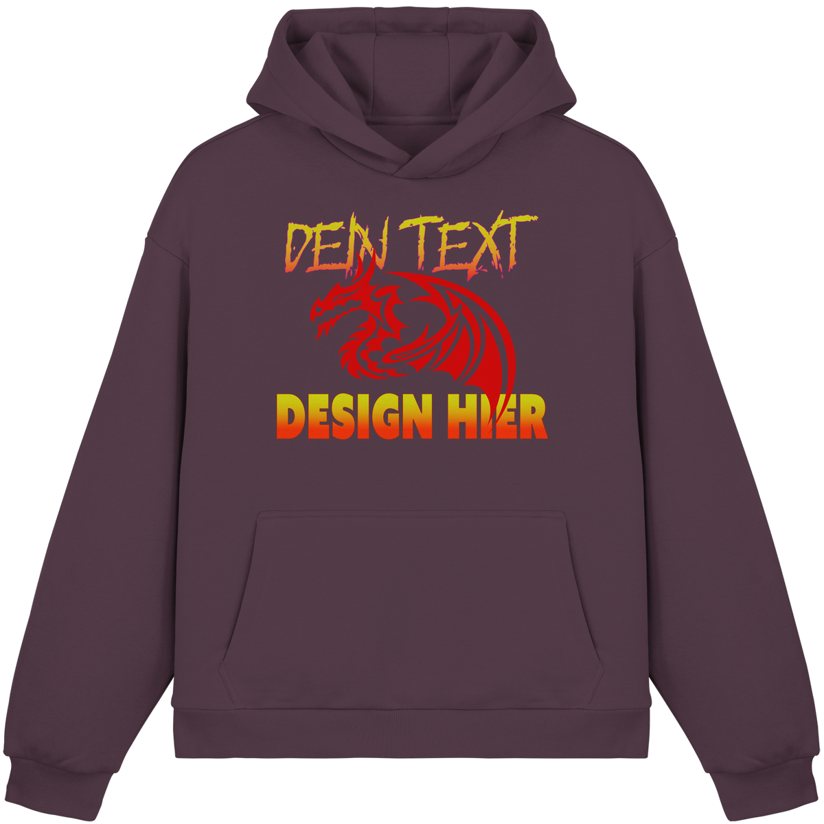 Unisex Bio Fluffy Boxcut Hoodie (Organic Cotton) - Custom Anime Design & Text