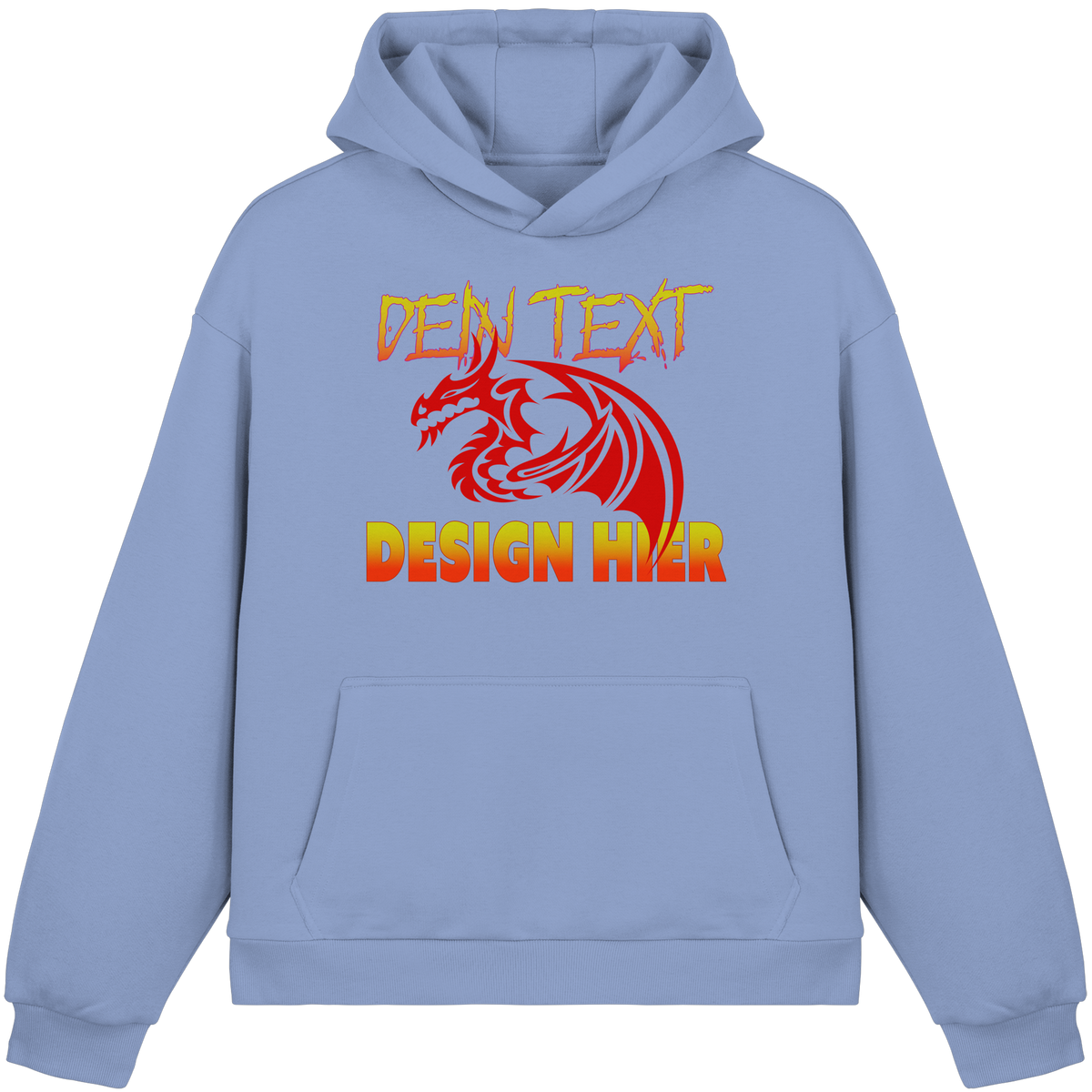 Unisex Bio Fluffy Boxcut Hoodie (Organic Cotton) - Custom Anime Design & Text