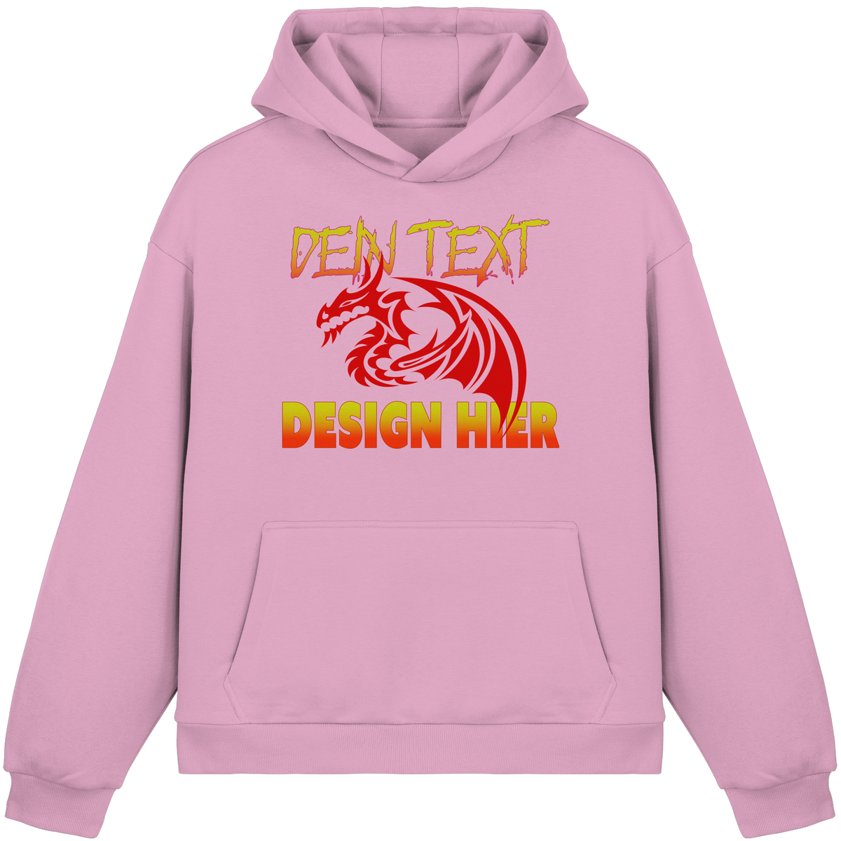 Unisex Bio Fluffy Boxcut Hoodie (Organic Cotton) - Custom Anime Design & Text