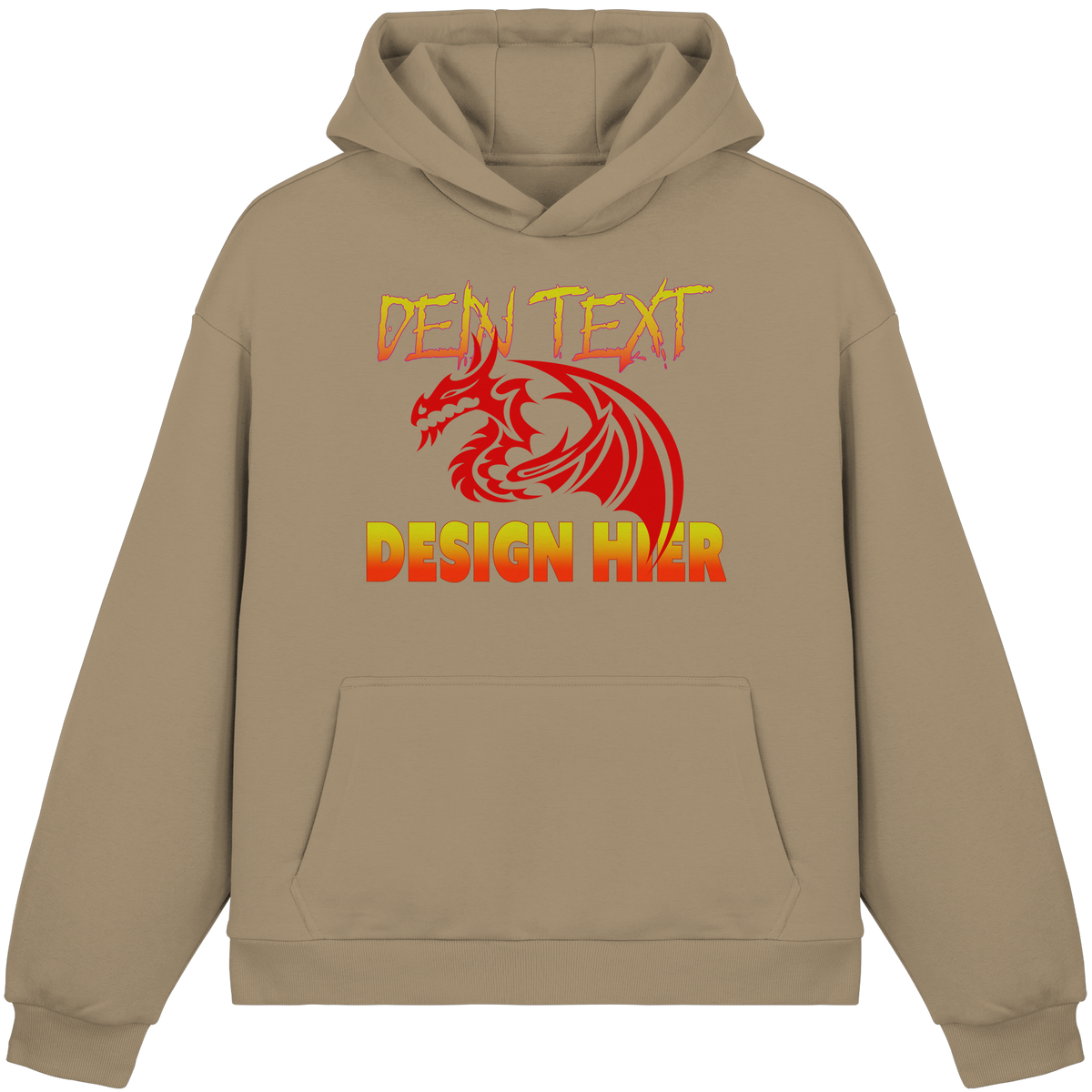 Unisex Bio Fluffy Boxcut Hoodie (Organic Cotton) - Custom Anime Design & Text