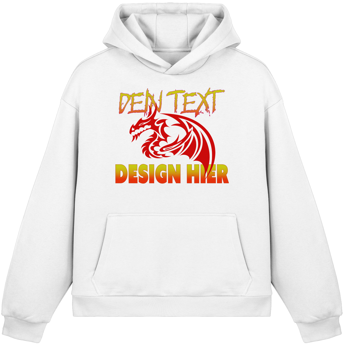 Unisex Bio Fluffy Boxcut Hoodie (Organic Cotton) - Custom Anime Design & Text