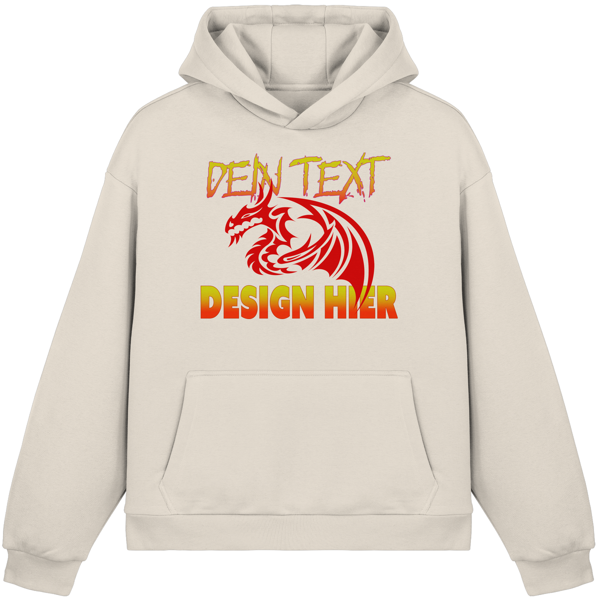 Unisex Bio Fluffy Boxcut Hoodie (Organic Cotton) - Custom Anime Design & Text