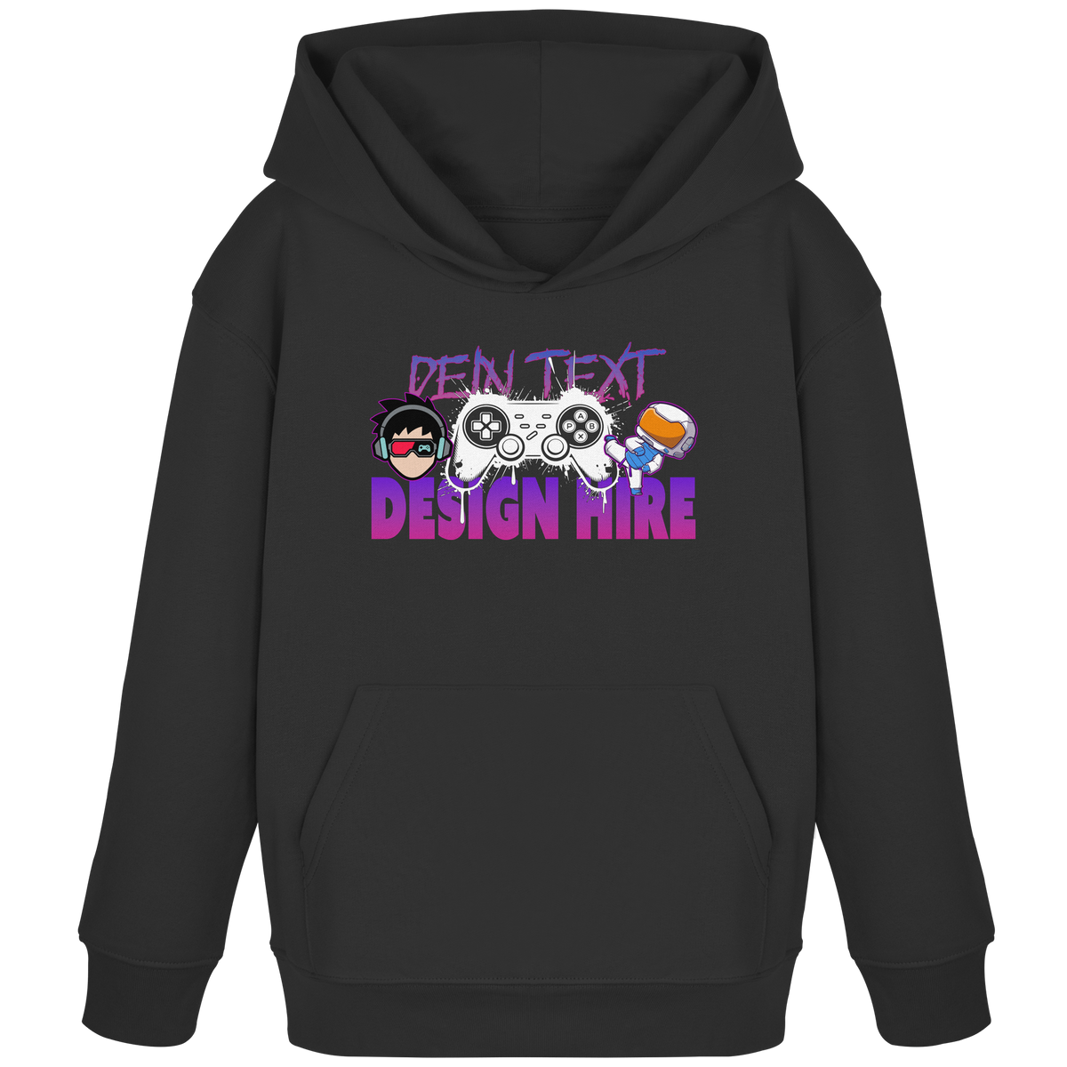 Kinder Bio Premium Hoodie (Organic Cotton) - Personalisierbar mit Text, Foto & Anime-Design - Kids Organic Hoodie (GR.98-164)