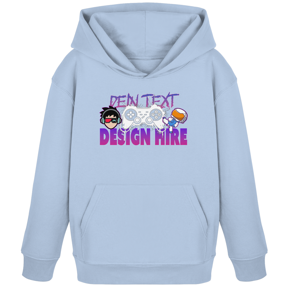 Kinder Bio Premium Hoodie (Organic Cotton) - Personalisierbar mit Text, Foto & Anime-Design - Kids Organic Hoodie (GR.98-164)