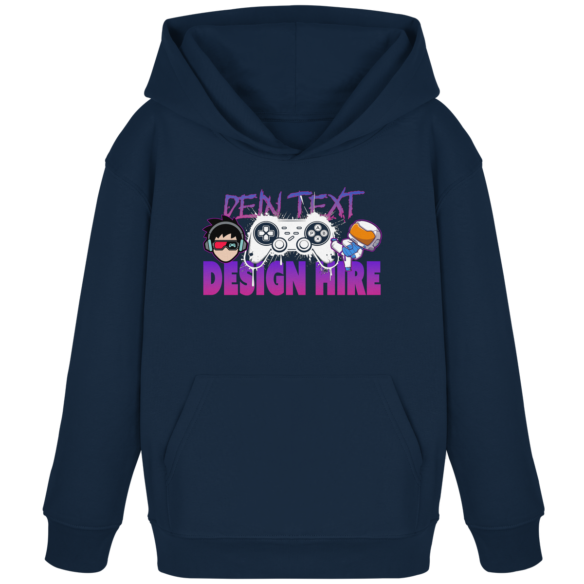 Kinder Bio Premium Hoodie (Organic Cotton) - Personalisierbar mit Text, Foto & Anime-Design - Kids Organic Hoodie (GR.98-164)