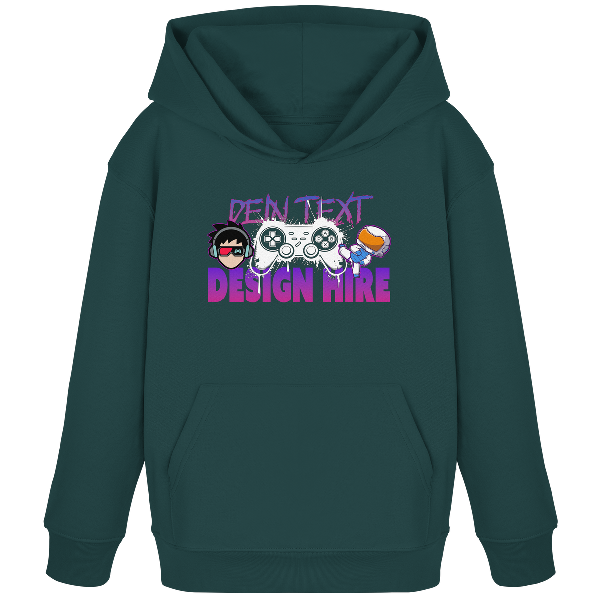 Kinder Bio Premium Hoodie (Organic Cotton) - Personalisierbar mit Text, Foto & Anime-Design - Kids Organic Hoodie (GR.98-164)