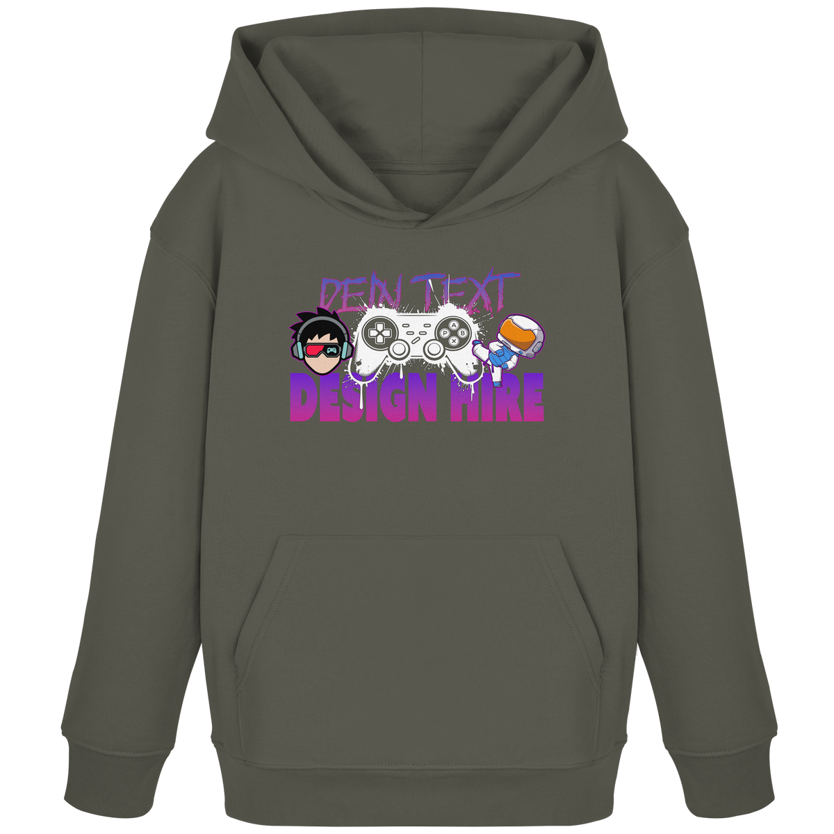Kinder Bio Premium Hoodie (Organic Cotton) - Personalisierbar mit Text, Foto & Anime-Design - Kids Organic Hoodie (GR.98-164)