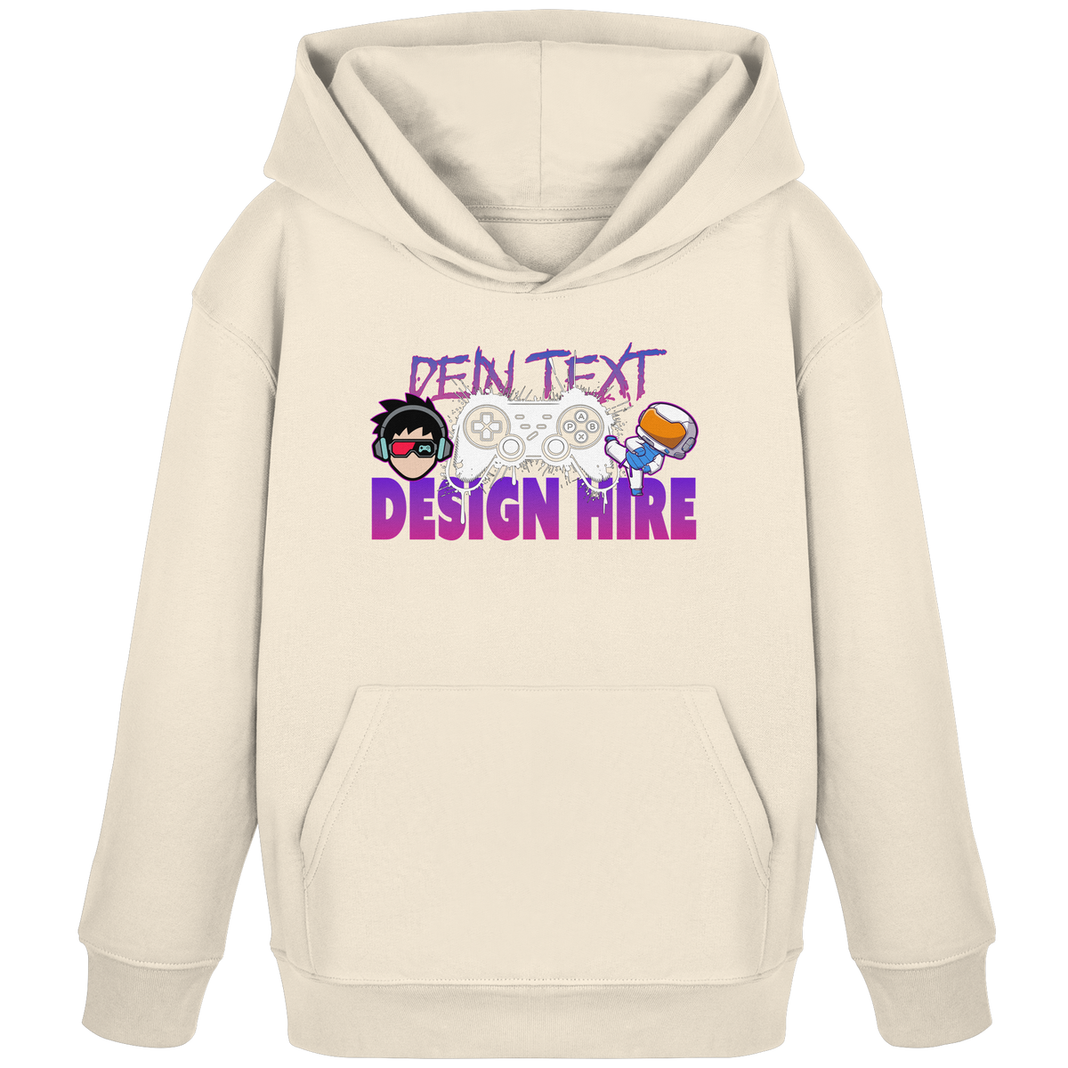 Kinder Bio Premium Hoodie (Organic Cotton) - Personalisierbar mit Text, Foto & Anime-Design - Kids Organic Hoodie (GR.98-164)