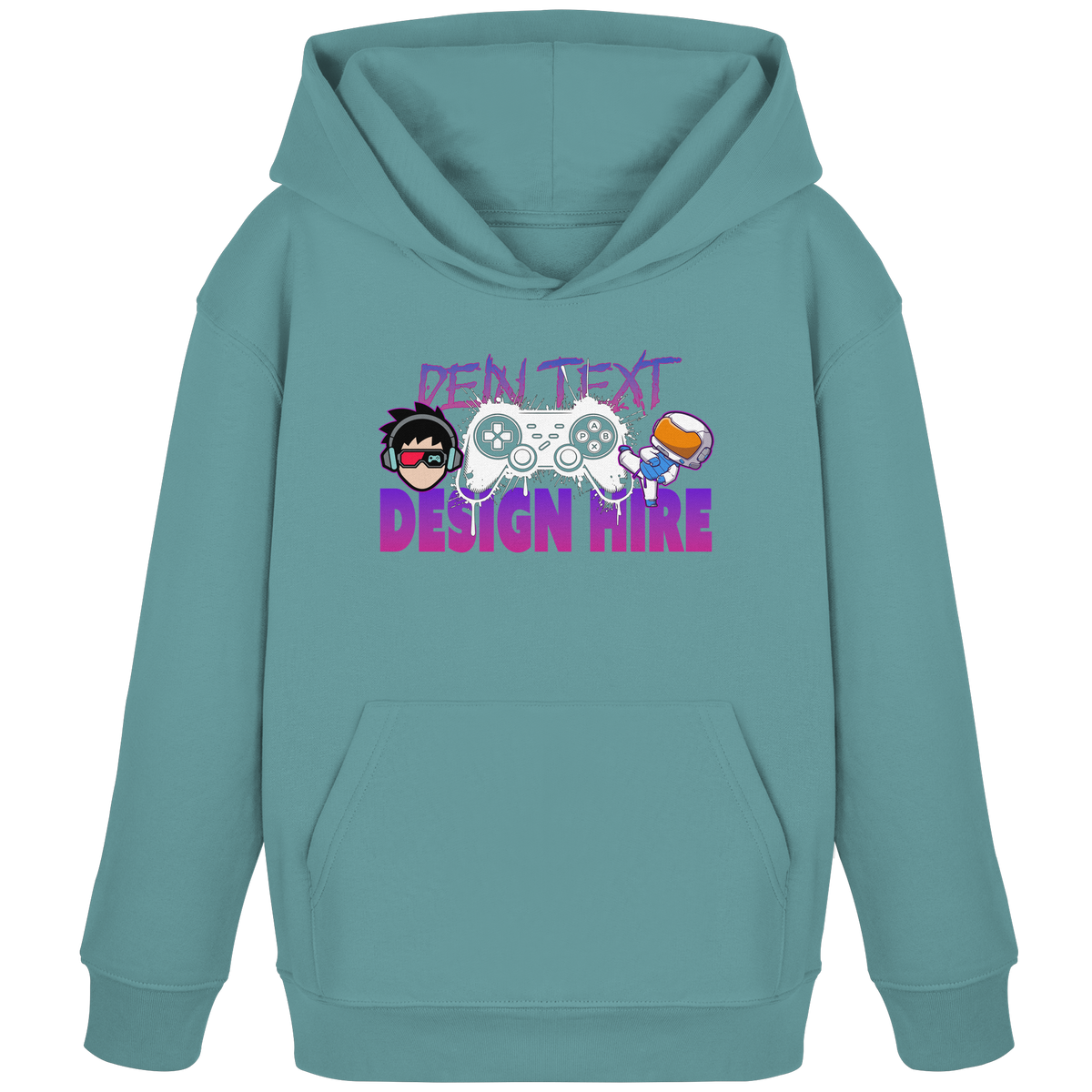 Kinder Bio Premium Hoodie (Organic Cotton) - Personalisierbar mit Text, Foto & Anime-Design - Kids Organic Hoodie (GR.98-164)