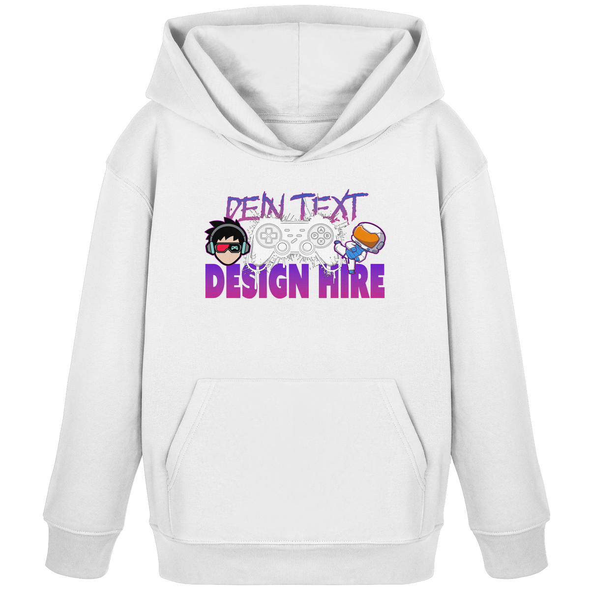 Kinder Bio Premium Hoodie (Organic Cotton) - Personalisierbar mit Text, Foto & Anime-Design - Kids Organic Hoodie (GR.98-164)