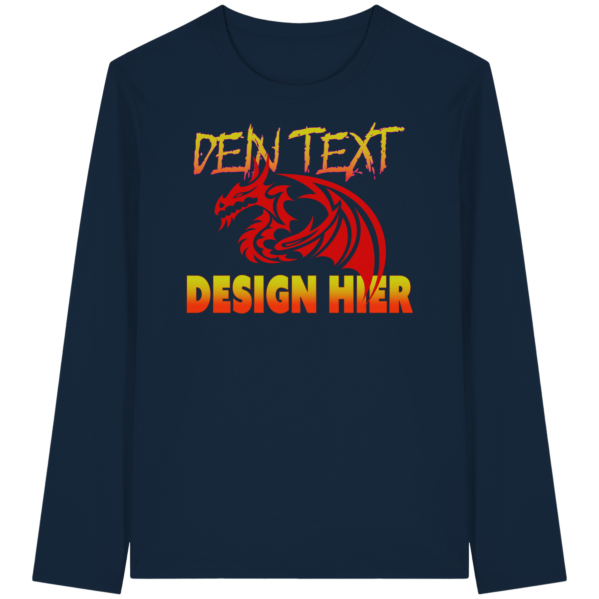 Custom Unisex Bio Longsleeve (100% Organic) - Dein Text & Design