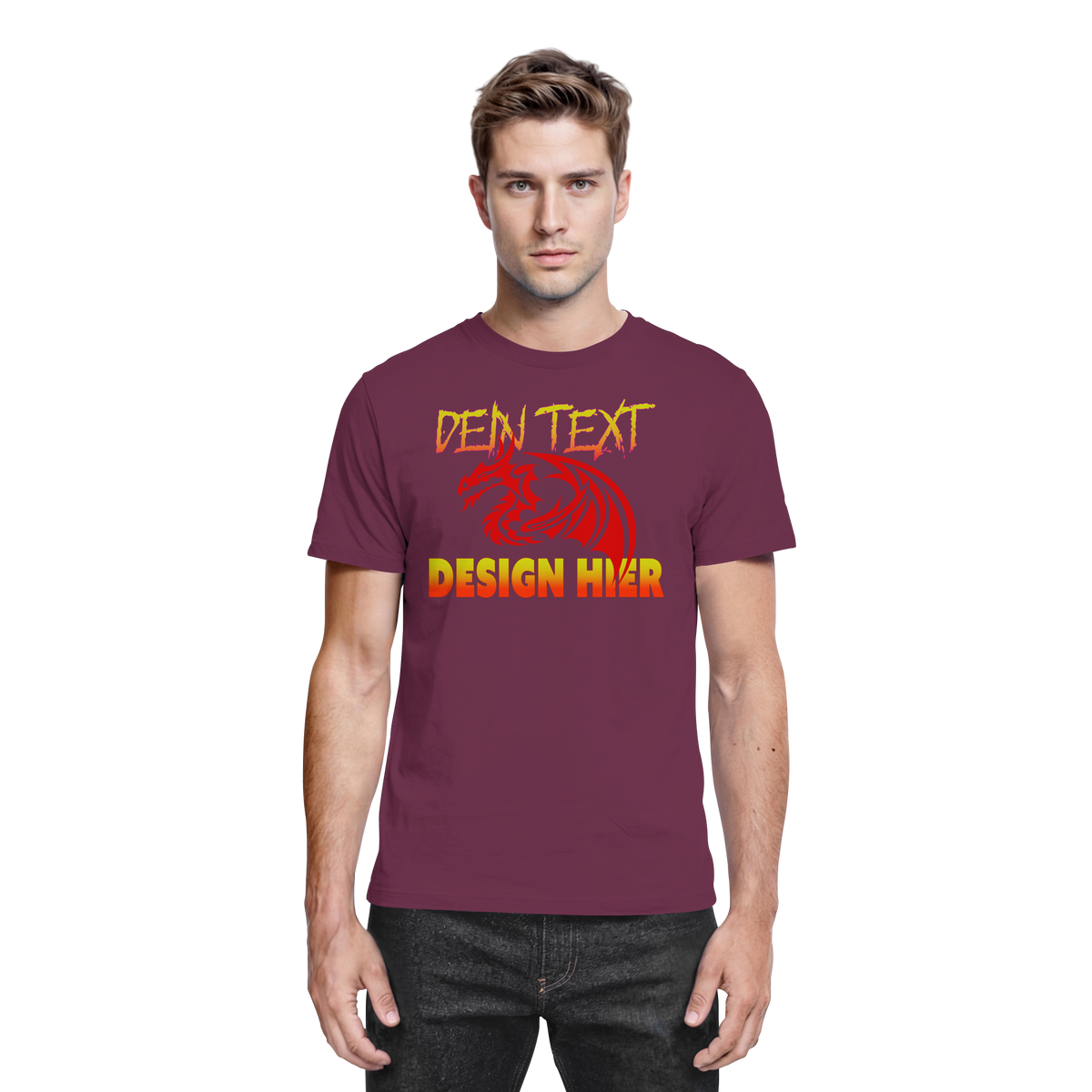 Herren Premium Cotton T-Shirt - Selbst gestalten mit eigenes Design, Text, & Foto