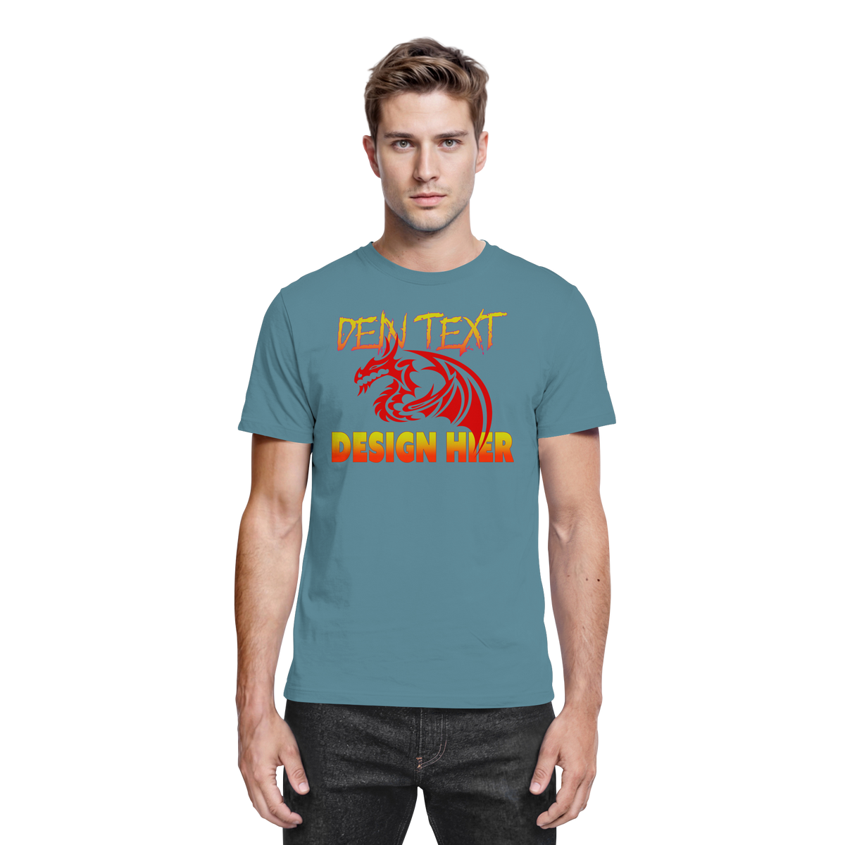 Herren Premium Cotton T-Shirt - Selbst gestalten mit eigenes Design, Text, & Foto
