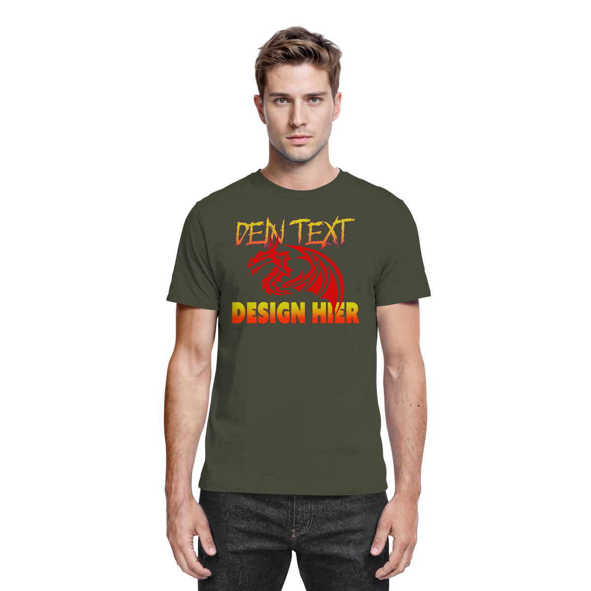 Herren Premium Cotton T-Shirt - Selbst gestalten mit eigenes Design, Text, & Foto